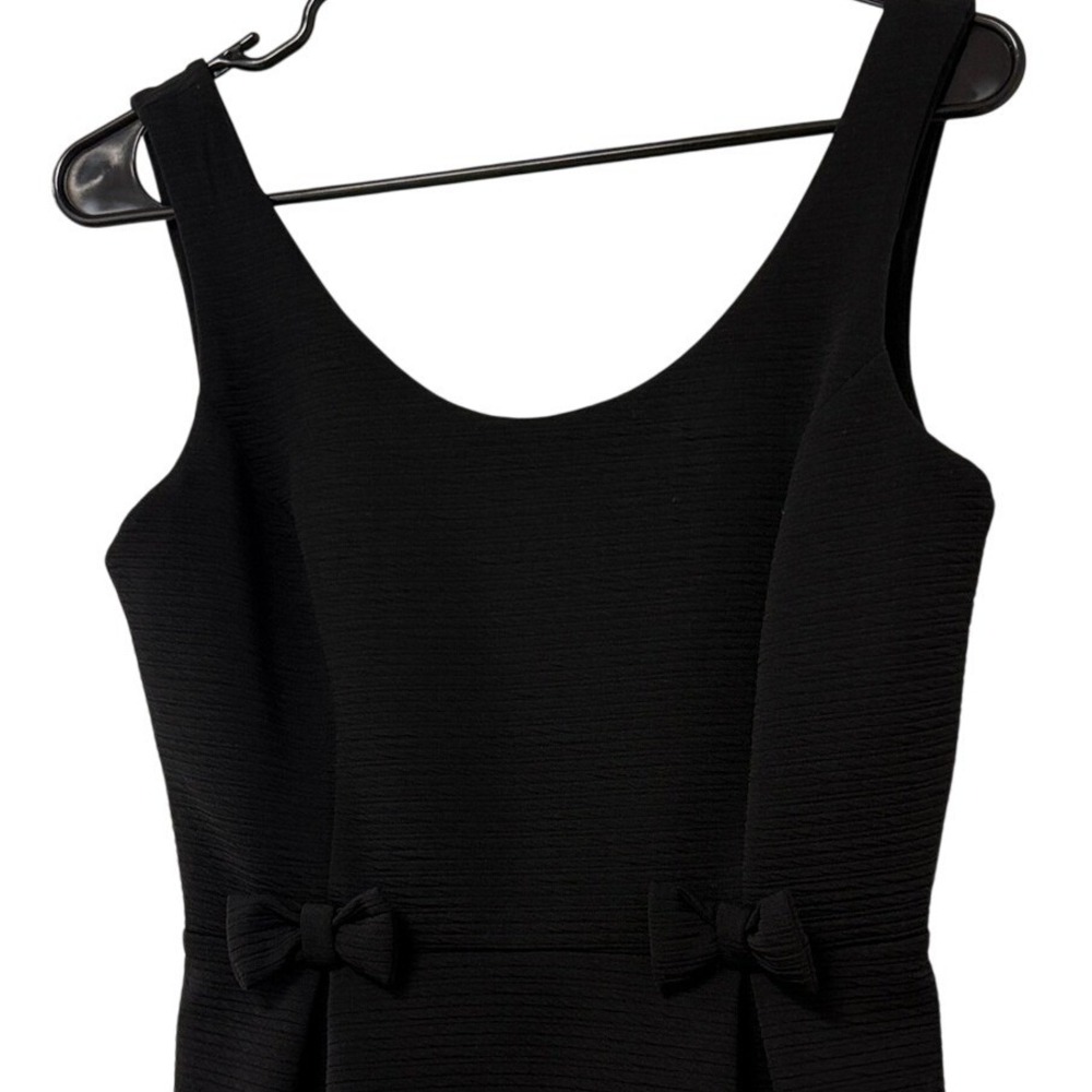 LC Lauren Conrad Women's Black Bow waist Dress Size 4 Sleeveless Sheath cocktail - Picture 2 of 9